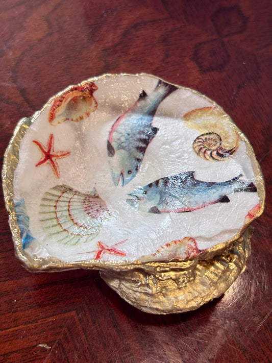 Decoupaged Shell - Fish