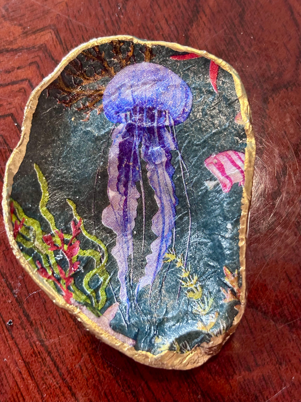 Decoupaged Shell - Jellyfish