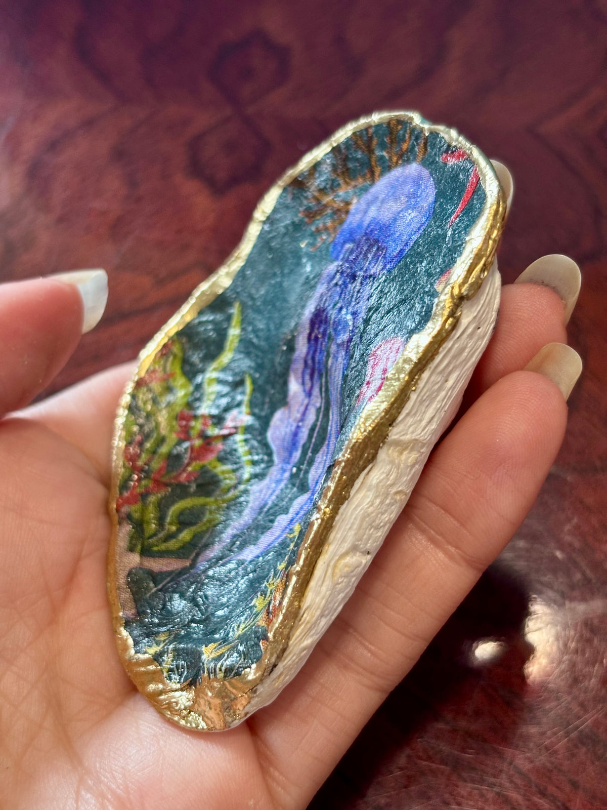 Decoupaged Shell - Jellyfish