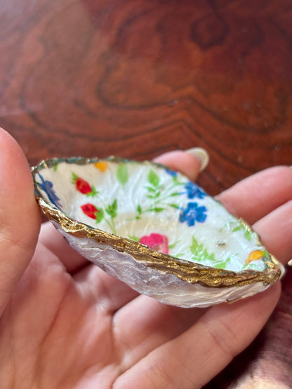 Decoupaged Shell - Flowers