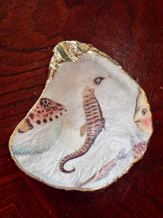 Decoupaged Shell - Seahorse
