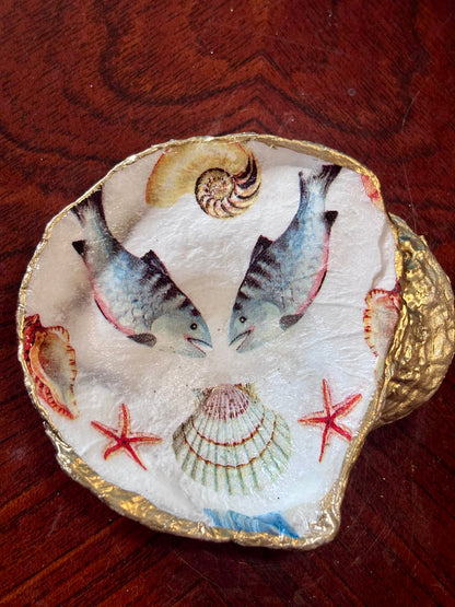 Decoupaged Shell - Fish