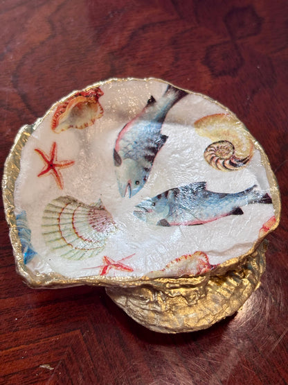 Decoupaged Shell - Fish