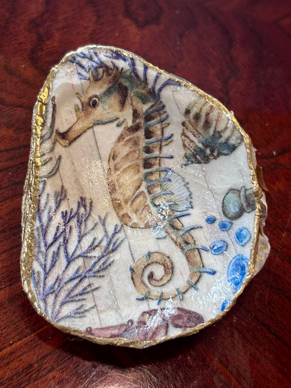 Decoupaged Shell - Seahorse