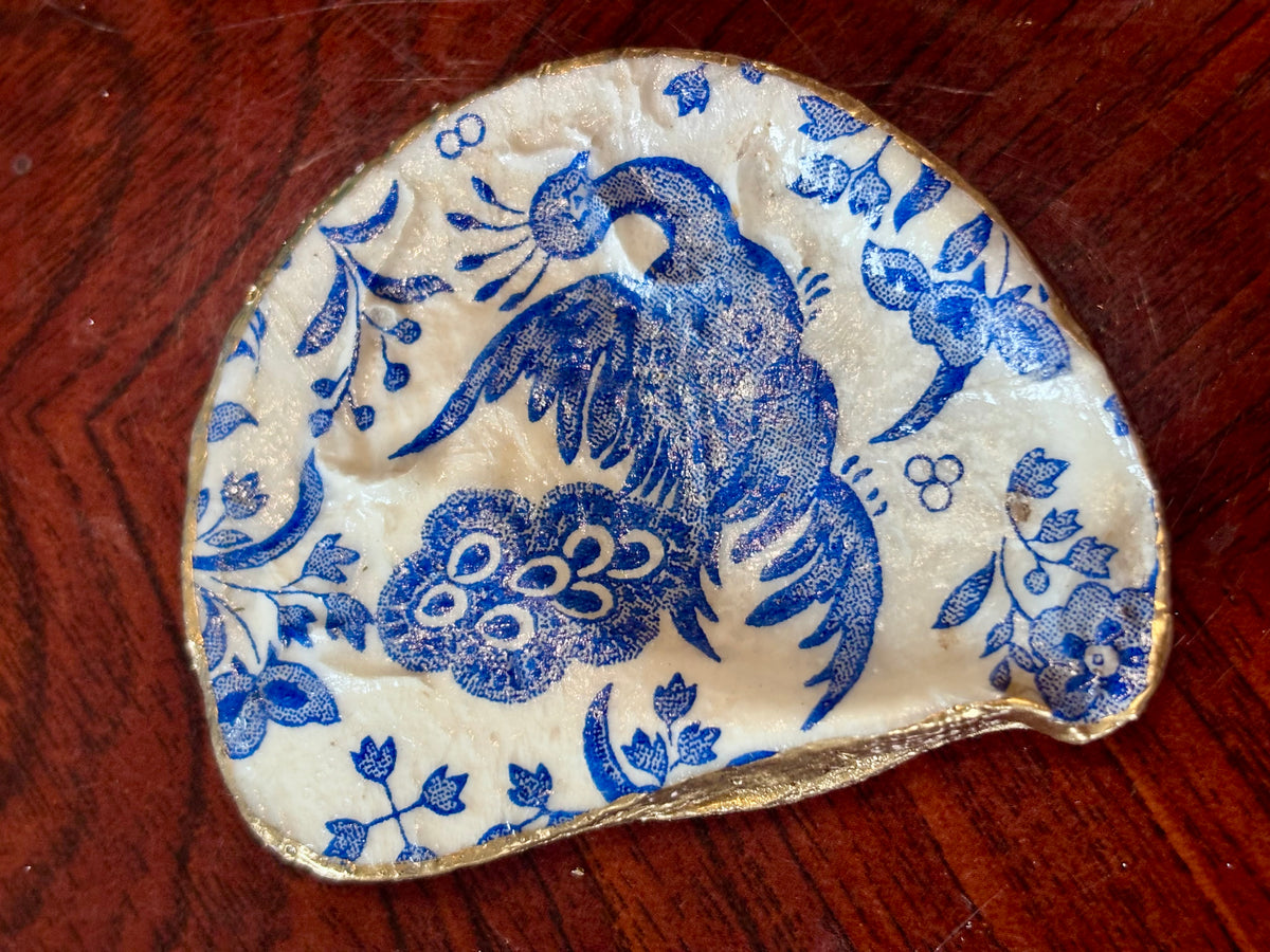 Decoupaged Shell - Peacock