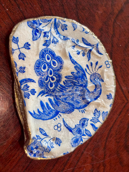 Decoupaged Shell - Peacock