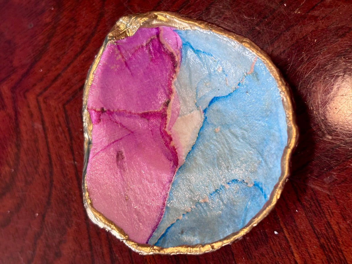 Decoupaged Shell - Marble