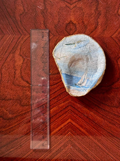 Decoupaged Shell - Sailing Boat