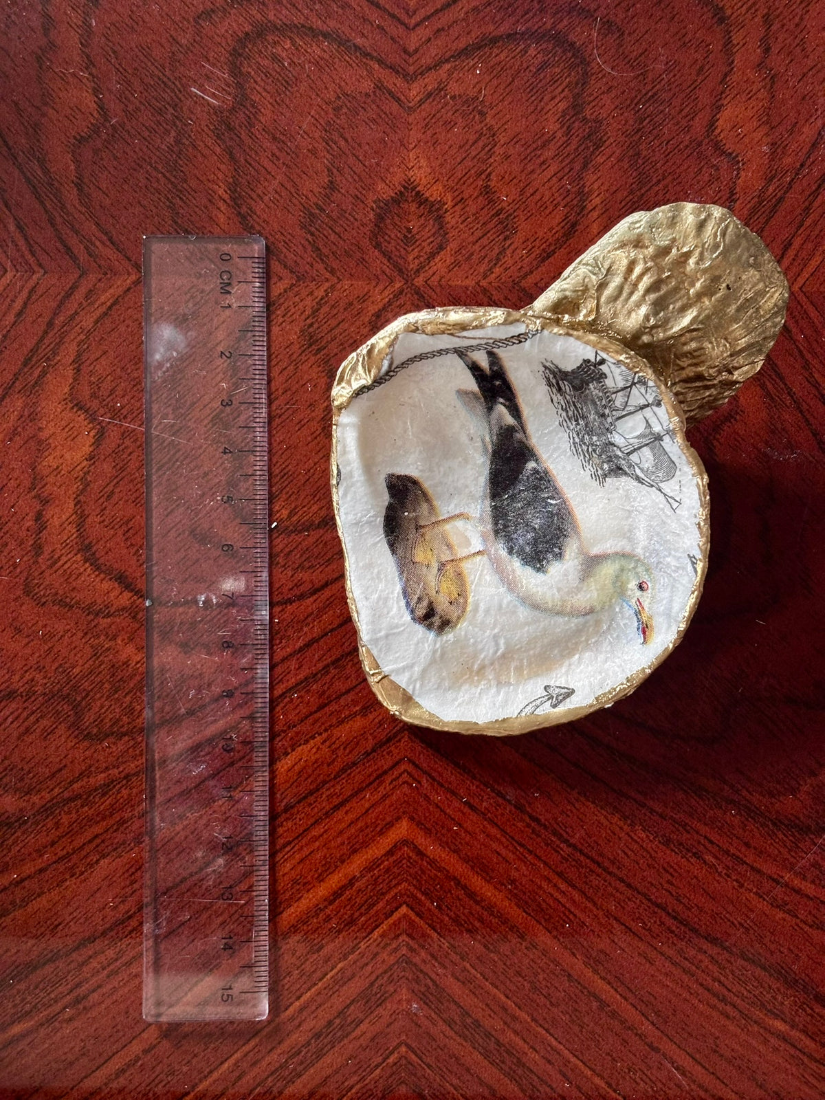 Decoupaged Shell - Seagull