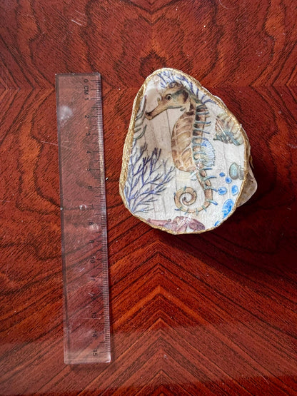 Decoupaged Shell - Seahorse