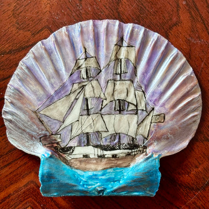 Hand-Painted Shell - Hispaniola at Dusk