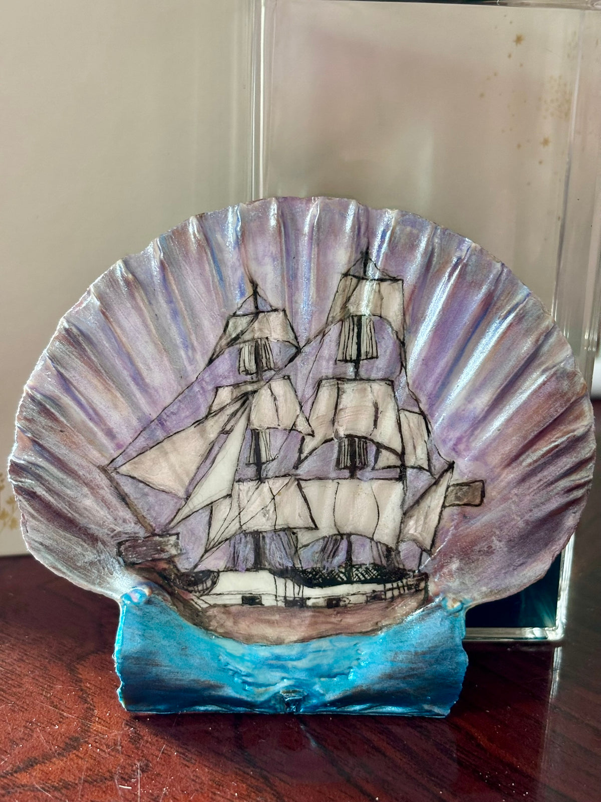 Hand-Painted Shell - Hispaniola at Dusk