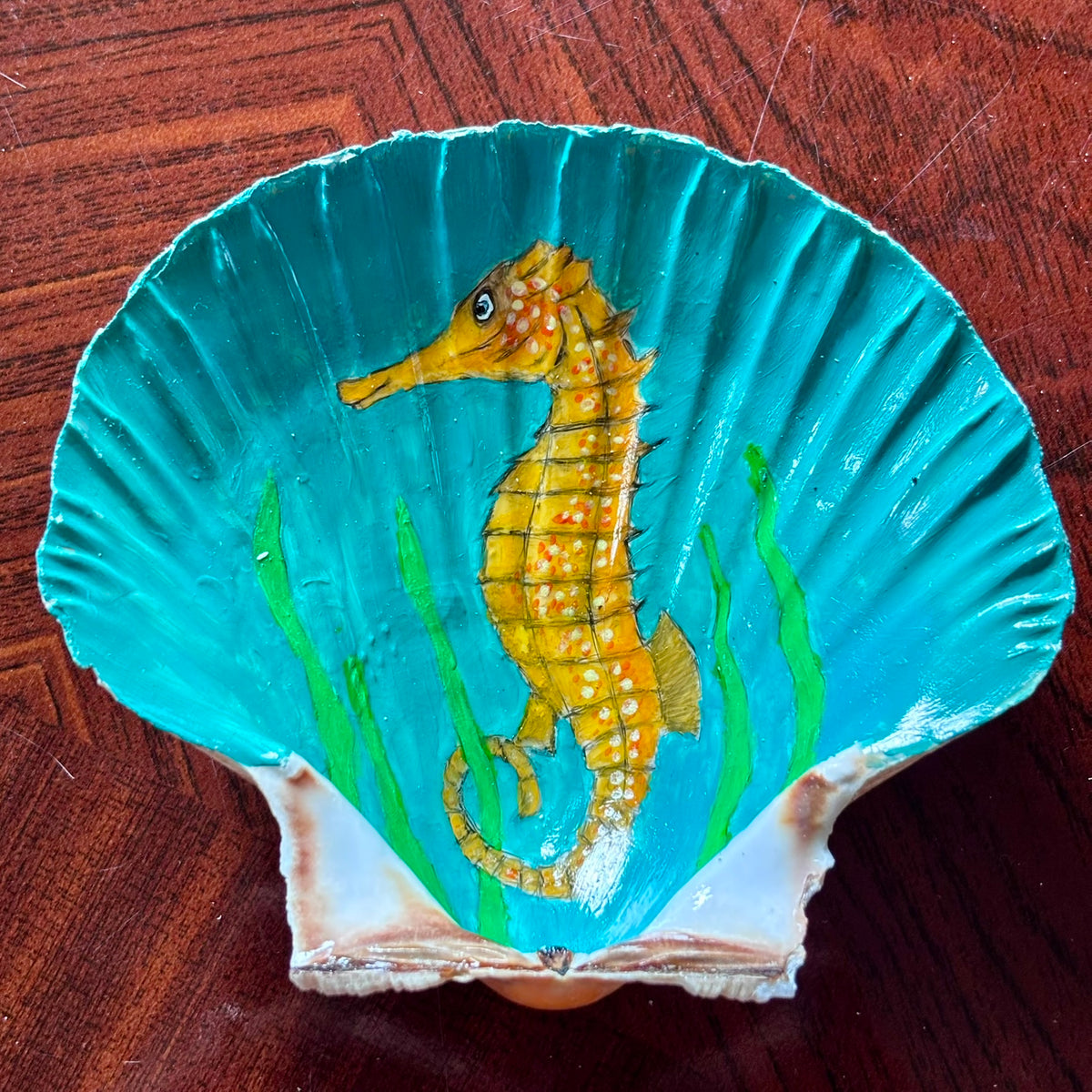 Hand-Painted Shell - Seahorse