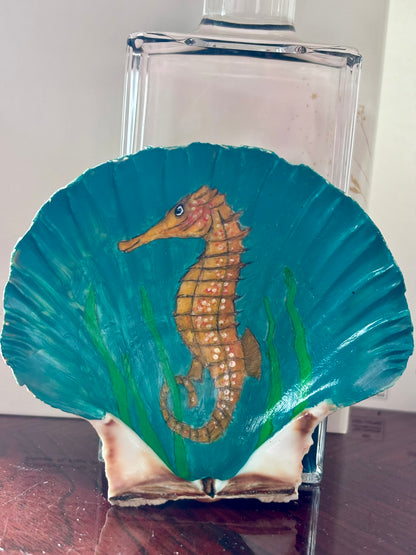 Hand-Painted Shell - Seahorse