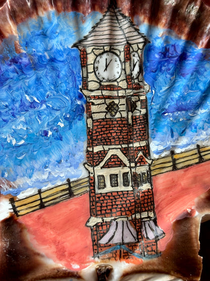 Hand-Painted Shell - The Clock Tower