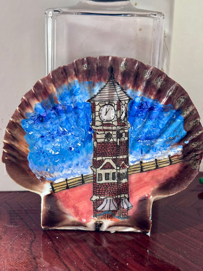 Hand-Painted Shell - The Clock Tower