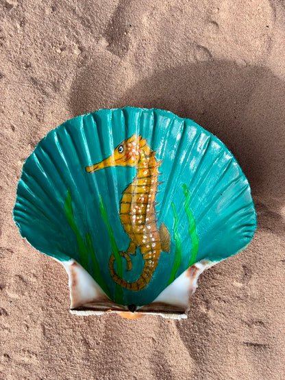 Hand-Painted Shell - Seahorse