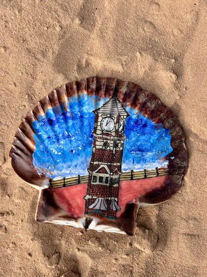 Hand-Painted Shell - The Clock Tower