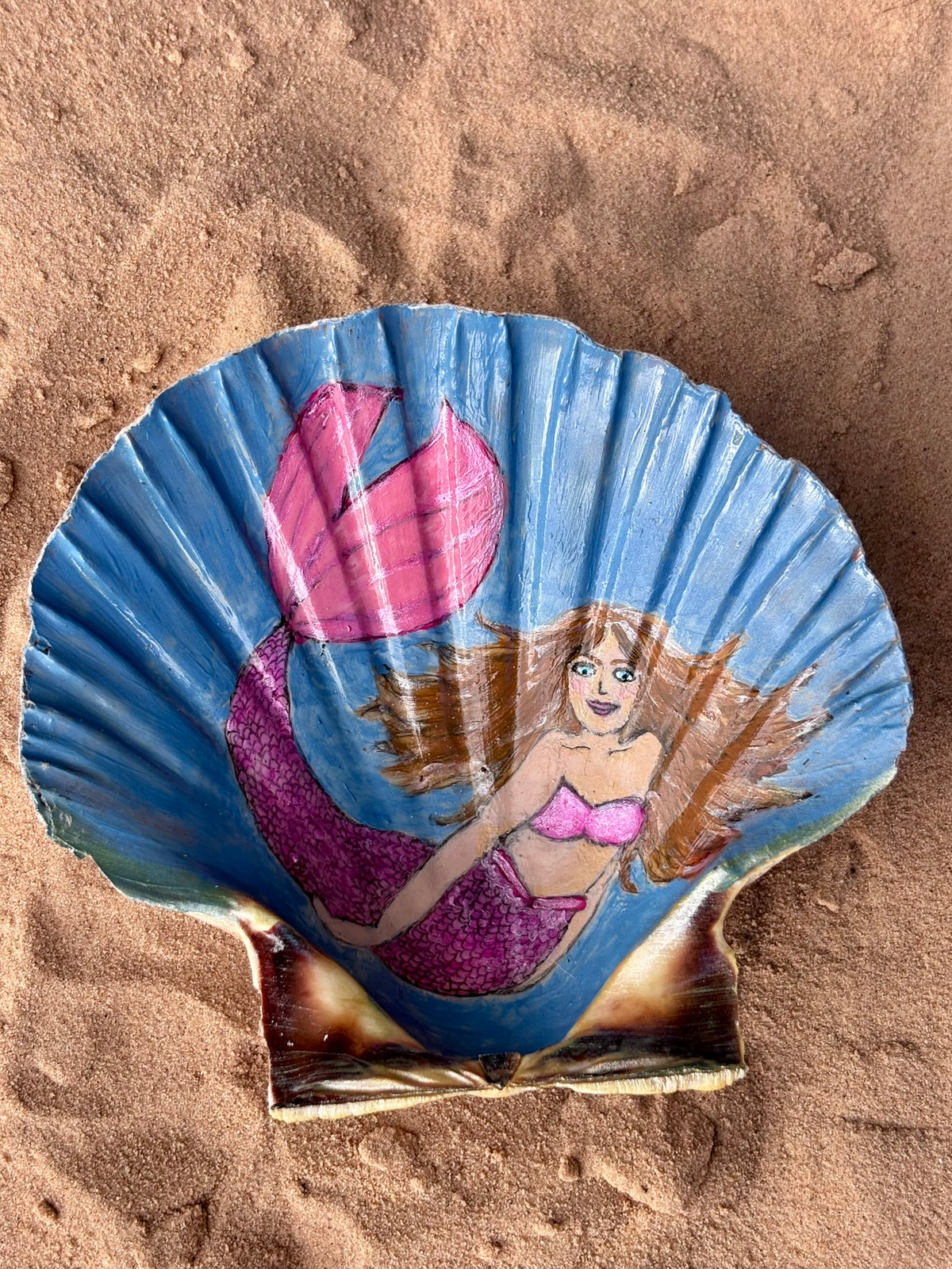 Hand-Painted Shell - Mermaid